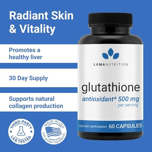 Premium Glutathione - Reduced Glutathione 500mg 60 Capsules