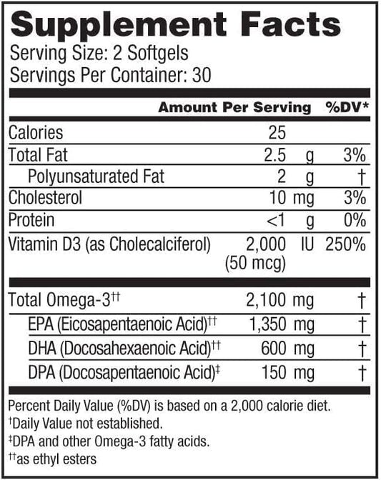 Oceanblue Professional Omega-3 2100 – 120 ct 2pack – D3 –