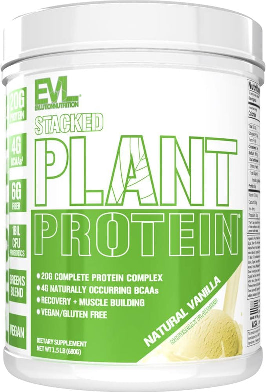 Evlution Nutrition Stacked Plant Protein Powder, 1.5 LB