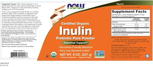 Now - Organic Inulin Powder 8