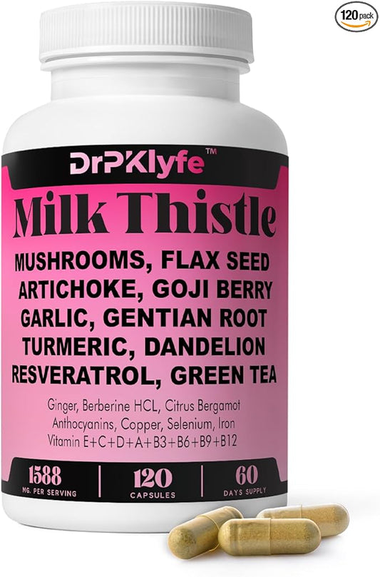 Milk Thistle,Mushroom,Flax See,Artichoke, Goji Berry, garlic, 1588 mg