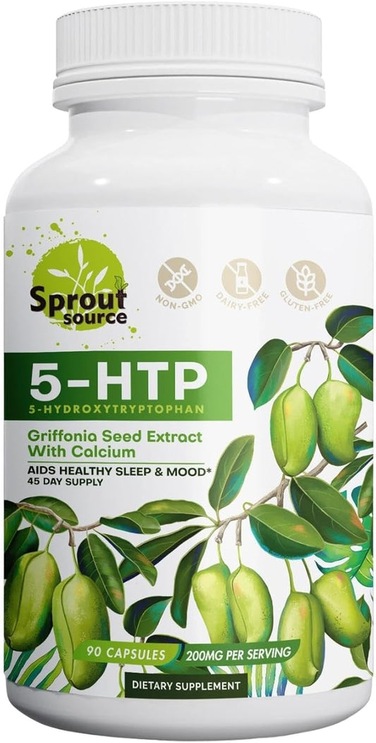 5-HTP Supplement 200mg Capsules (5-Hydroxytryptophan) 90 Count