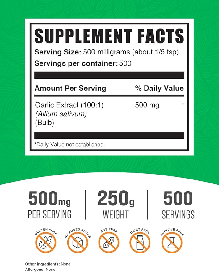 BulkSupplements.com Garlic Extract Powder (250 Grams 8.8 oz)