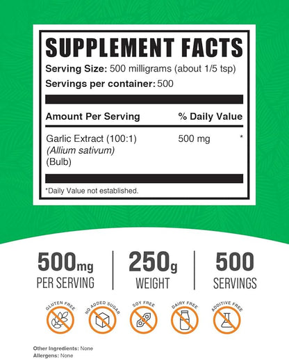 BulkSupplements.com Garlic Extract Powder (250 Grams 8.8 oz)