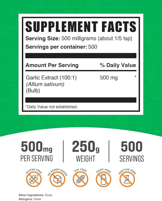 BulkSupplements.com Garlic Extract Powder (250 Grams 8.8 oz)