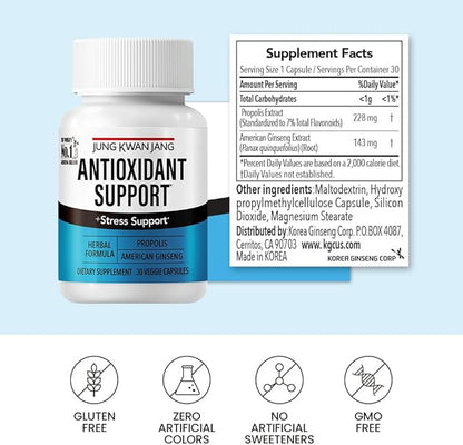 JungKwanJang Antioxidant Support Blend (229mg) and (143mg), 30 30 Capsules