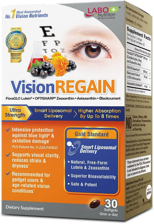 LABO Nutrition VisionREGAIN 8X Higher 20mg FloraGLO 30 softgels