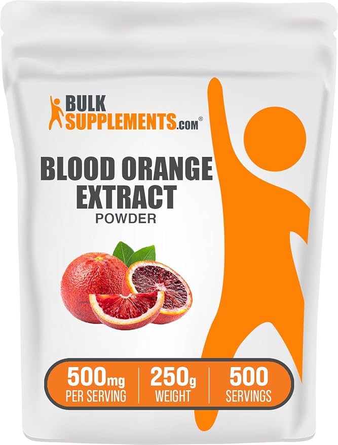 BulkSupplements.com Blood Orange Extract Powder - Blood Orange Supplement, Blood Orange Powder - Antioxidant Support, Gluten Free - 500mg per Serving, 250g (8.8 oz) (Pack of 1)