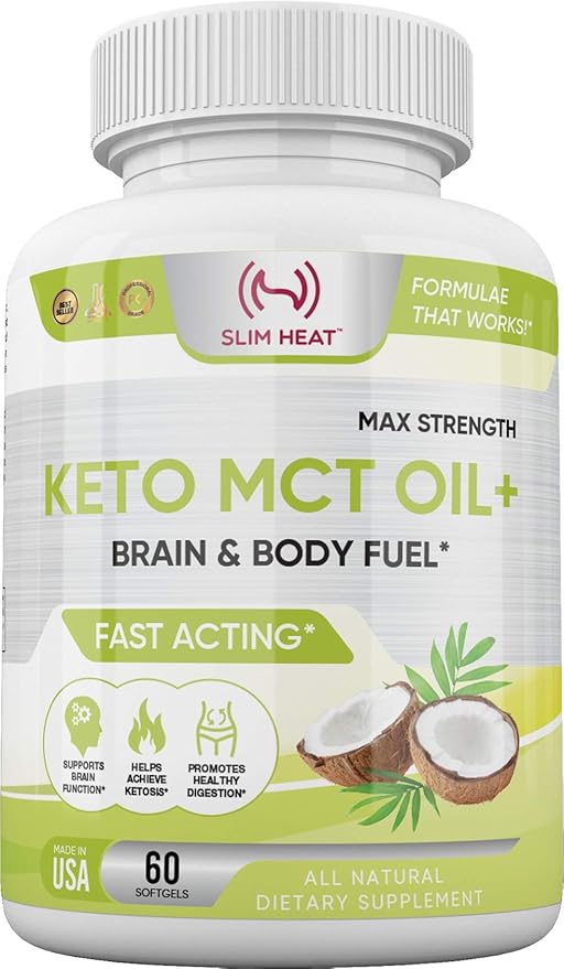 Keto MCT Oil Capsules with C8 & C10 - Fast Acting Ketosis Brain & Body Fuel for Women and Men - All Natural, Non-GMO, Made in USA - 30 Day Supply