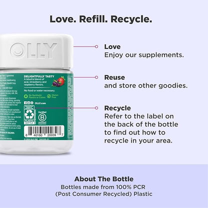OLLY Muscle Recovery Sleep Gummies, Sleep and Sore Muscle Support, 3mg Melatonin, Tart Cherry, Vitamin D, Berry Flavor - 40 Count