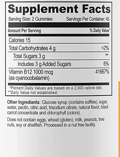 Berkley Jensen Vitamin B12 Gummies, 1000 250 Count