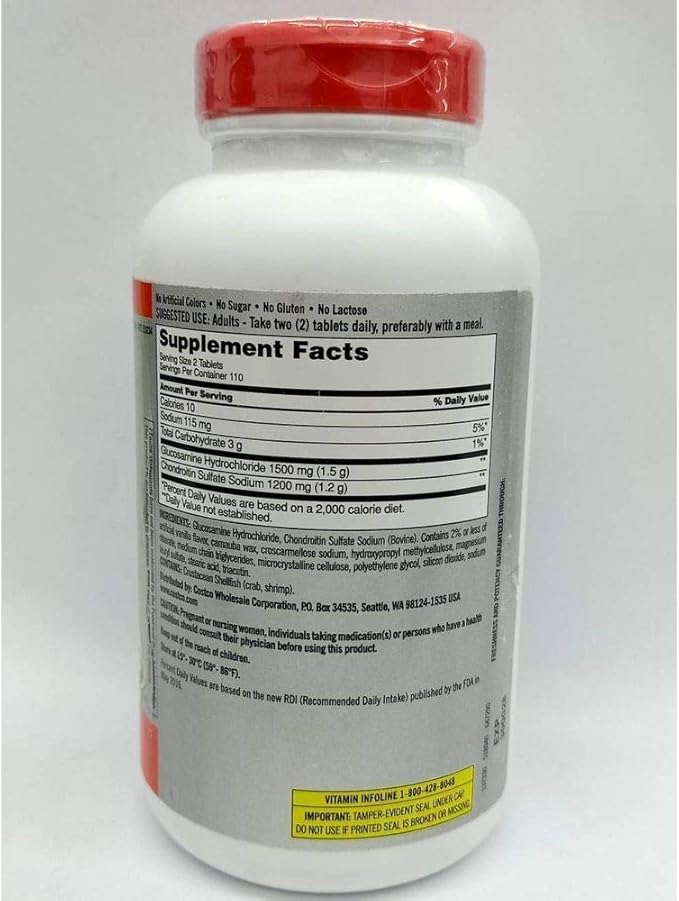 KIRKLAND Signature Extra Strength Glucosamine 1500 mg Chondroitin 1200 mg 220 Tablets