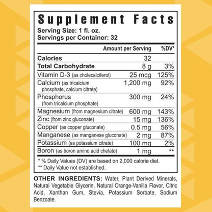Youngevity Cal Toddy - Calcium (Citrate, Phosphate) Magnesium 1,200mg/600mg - Vitamins D-3, Zinc, Copper, Potassium, Boron & 70+ Trace Mineral Cofactors - Supports Bone Health - 32 Fl Oz (Pack of 6)