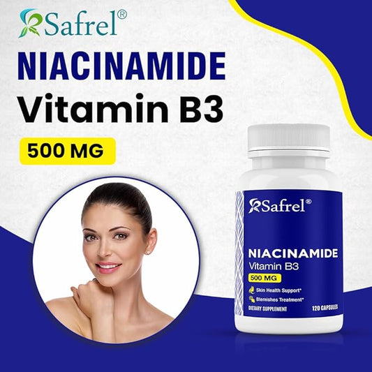 Safrel Niacinamide 500mg (Vitamin B3) 120 Capsules