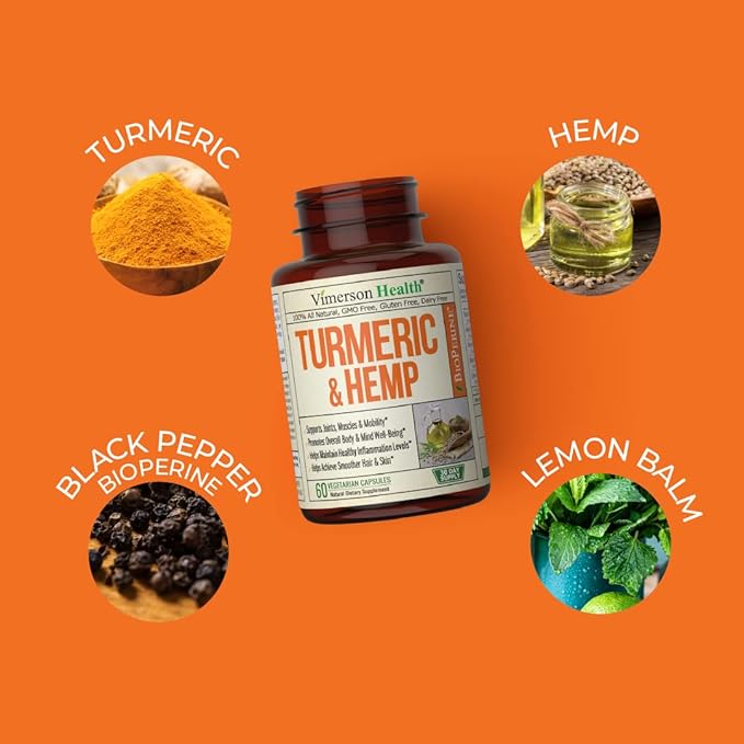 Turmeric and Hemp Capsules 95% Curcuminoids