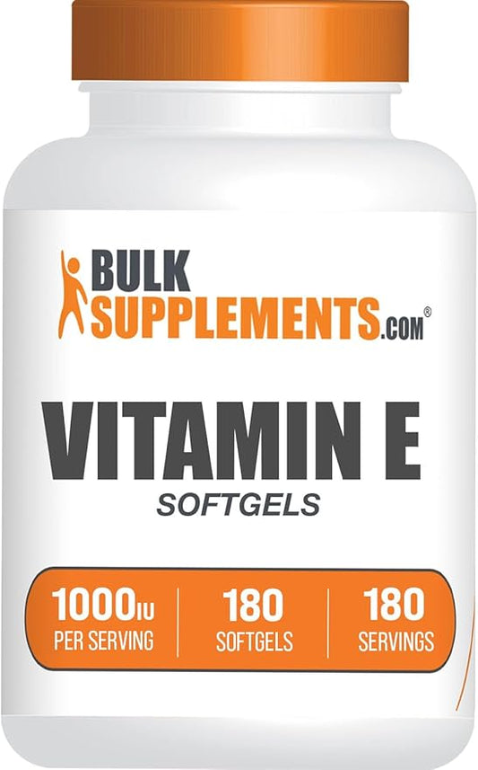 BulkSupplements.com Vitamin E 1000 IU Softgels 1 Softgel 180 Count 1)