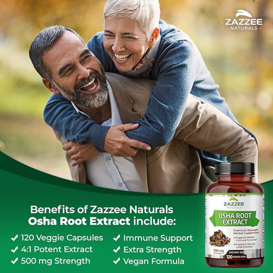 Zazzee OSHA Root 4:1 Extract, 500 120 Vegan 4 Month 4X Extract, 100% Vegetarian,