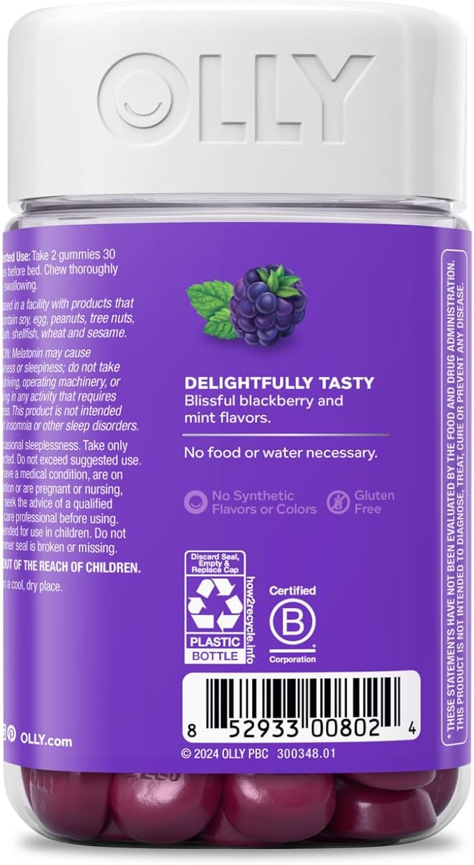OLLY Sleep Gummy, Occasional Sleep Support, 3 mg 70 Count