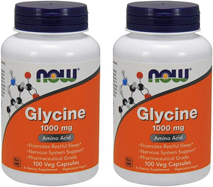 Now Foods Glycine 1000 mg 100 VegiCapsules 2 Pack