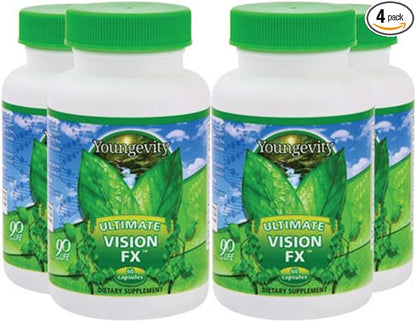 Youngevity Ultimate Vision FX™ - Eye Vitamin & Mineral Supplement Blend - Lutein, CoQ10, Vitamins A, C, E, Zinc, Chromium, Selenium for Eye Health (60 Capsules - 4 Pack)