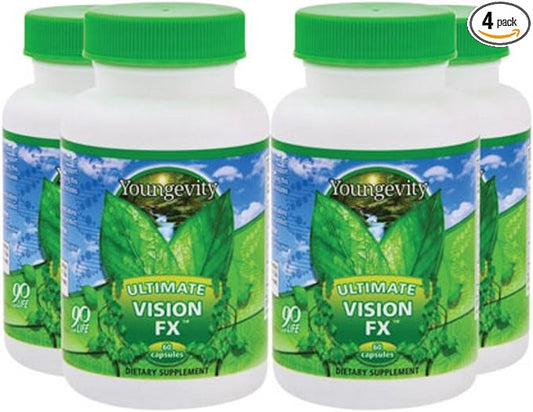 Youngevity Ultimate Vision FX™ - Eye Vitamin & Mineral Supplement Blend - Lutein, CoQ10, Vitamins A, C, E, Zinc, Chromium, Selenium for Eye Health (60 Capsules - 4 Pack)