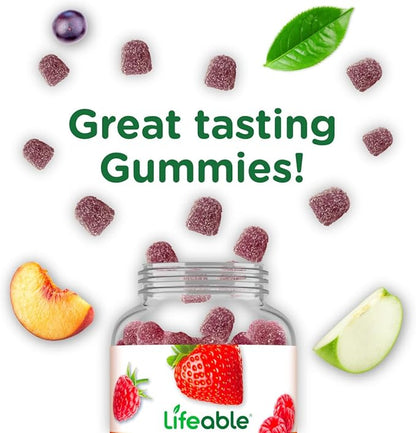 Lifeable Sugar Free Vitamin B Complex Gummies | B-Complex with Vitamin C | Great Tasting VIT B Complex Vitamins | Energy and Nerve Support | B Vitamins Complex for Women, Men, Adults | 90 Gummies