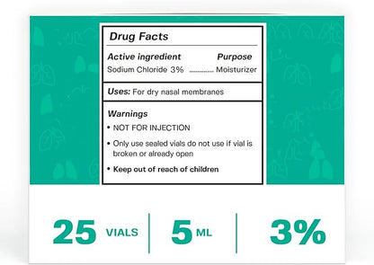 BASE LABORATORIES 3% Saline Solution 3% Concentration 25 Vials 5ml Unit
