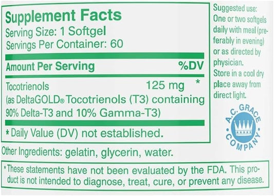 UNIQUE E A.C. Grace Company, Tocotrienols 60 Count