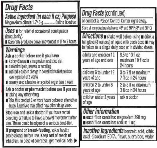 Swan Lemon Magnesium Citrate Oral Solution (10 oz), Natural Lemon Flavor, Gentle and Effective Laxative for Regularity with Deal Dave Card