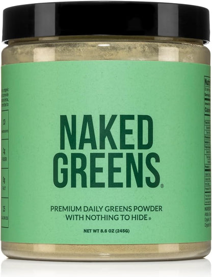 Naked Super Greens Powder Organic Greens Supplement - Only 10 Premium Ingredients - Vegan, Non-GMO, Prebiotic and Probiotic - 35 Servings
