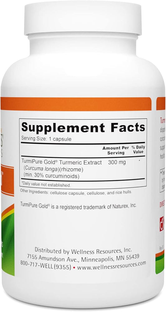 Turmeric Gold Caps with TurmiPure Turmeric Extract (90 Capsules)