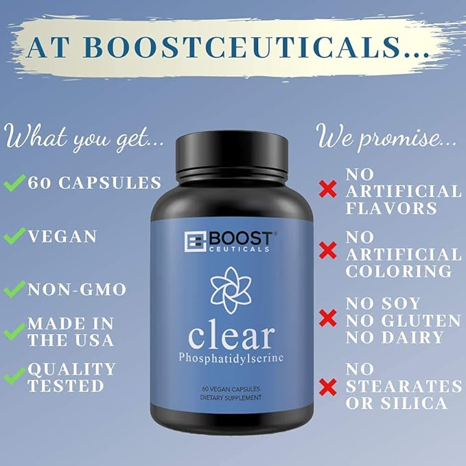 Phosphatidylserine Supplement 500mg Vegan Non GMO 100mg Plus 500mg Complex