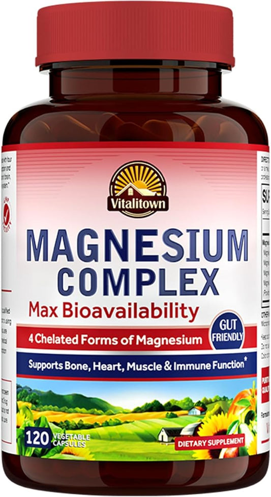 Vitalitown Magnesium Complex Supplement 500mg 120 Capsules