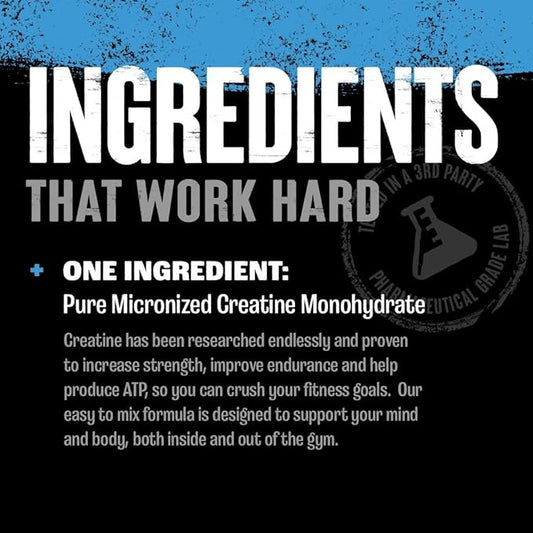 Animal Micronized Creatine Monohydrate Powder - Delays Muscle Fatigue, Supports Muscle Growth, Endurance, ATP Production, Cognitive Function, Strength, and Recovery for Men & Women - Unflavored, 300g