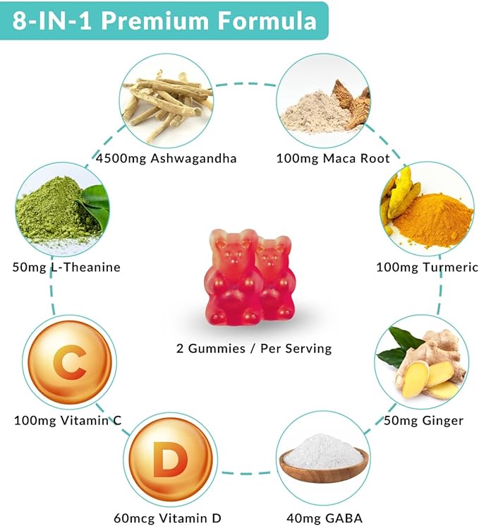 Ashwagandha Gummies 4500mg for Women &