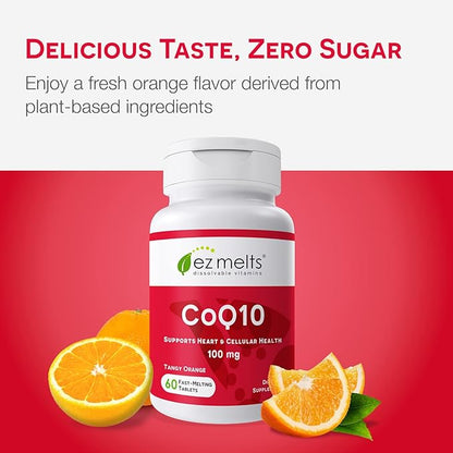 EZ Melts Dissolvable CoQ10 Supplement 100 2-Month Supply