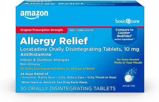 Amazon Basic Care Loratadine Orally Disintegrating 10 mg, 24 Hour 30 Count