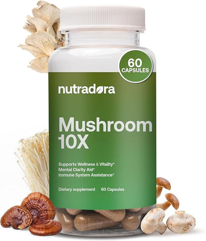 Mushroom Supplement -10 Mushrooms Blend, Reishi,