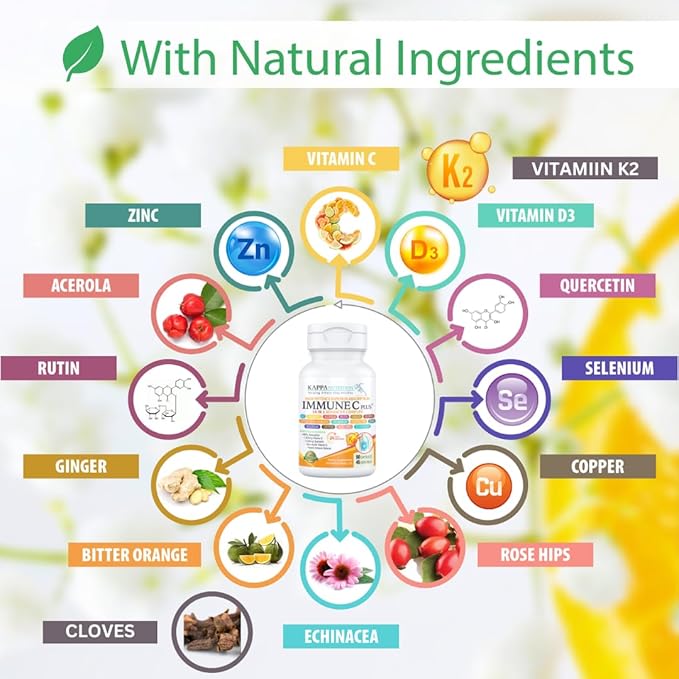 (120 Capsules), Quercetin 1,000mg, Vitamin C 1,000mg, Zinc 50mg, Vitamin D3 5,000iu, 5,000iu, Selenium, 14 in 1 Immune