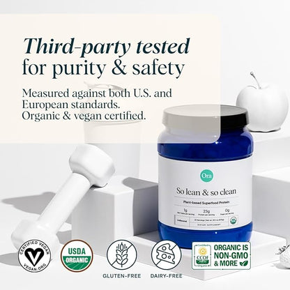 Ora Organic Vegan Protein Powder 23g Plant 20 Servings,
