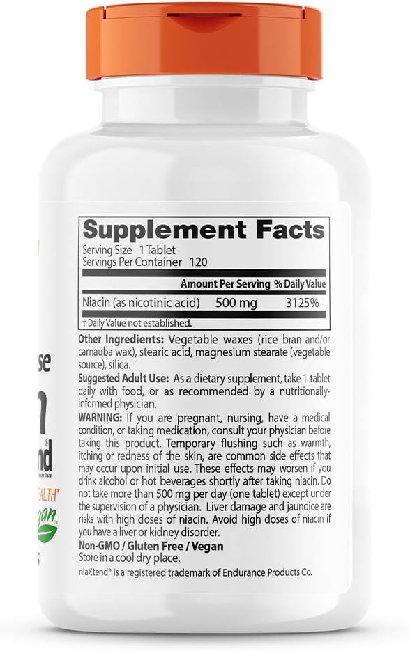 Doctor's Best TimeRelease Niacin with Niaxtend 500 mg 120 Count