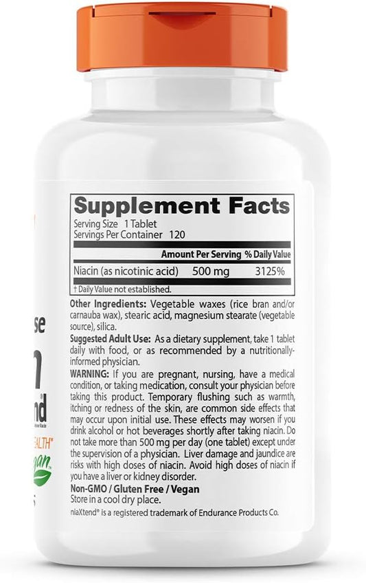 Doctor's Best TimeRelease Niacin with Niaxtend 500 mg 120 Count