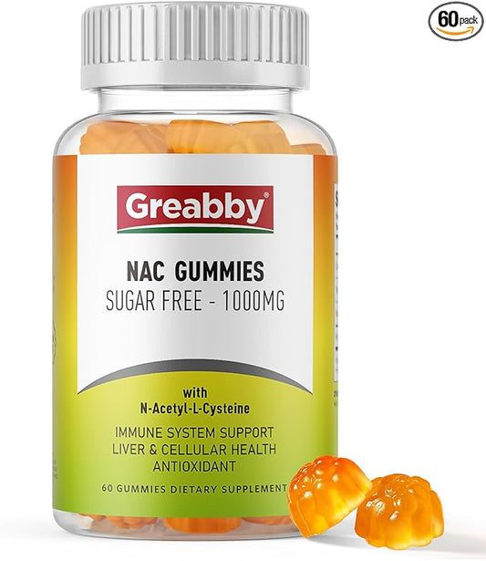 NAC Gummies Sugar Free, N Acetyl 1000mg for Flavor,60ct