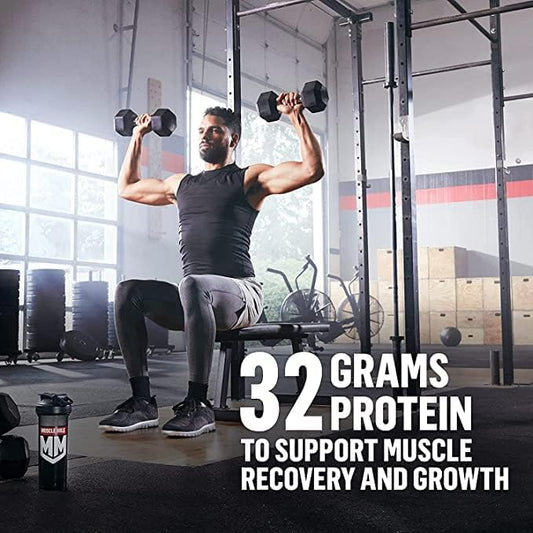 Muscle Milk Genuine Protein Powder, Strawberries 1.93 Pounds, 12 Servings, 32g Protein, 3g Sugar,