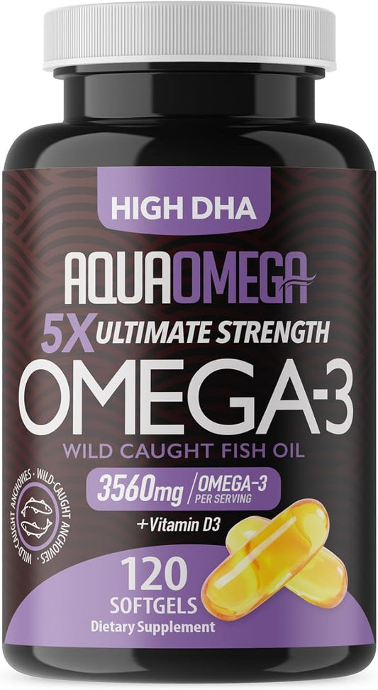 5X Ultimate Strength High DHA Omega-3 3560mg Omega 3 Fish 120 Softgel