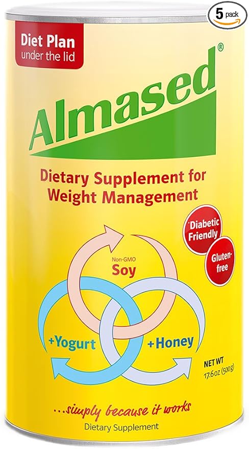 Almased Meal Replacement Shake 17.6 oz (5 Pack)