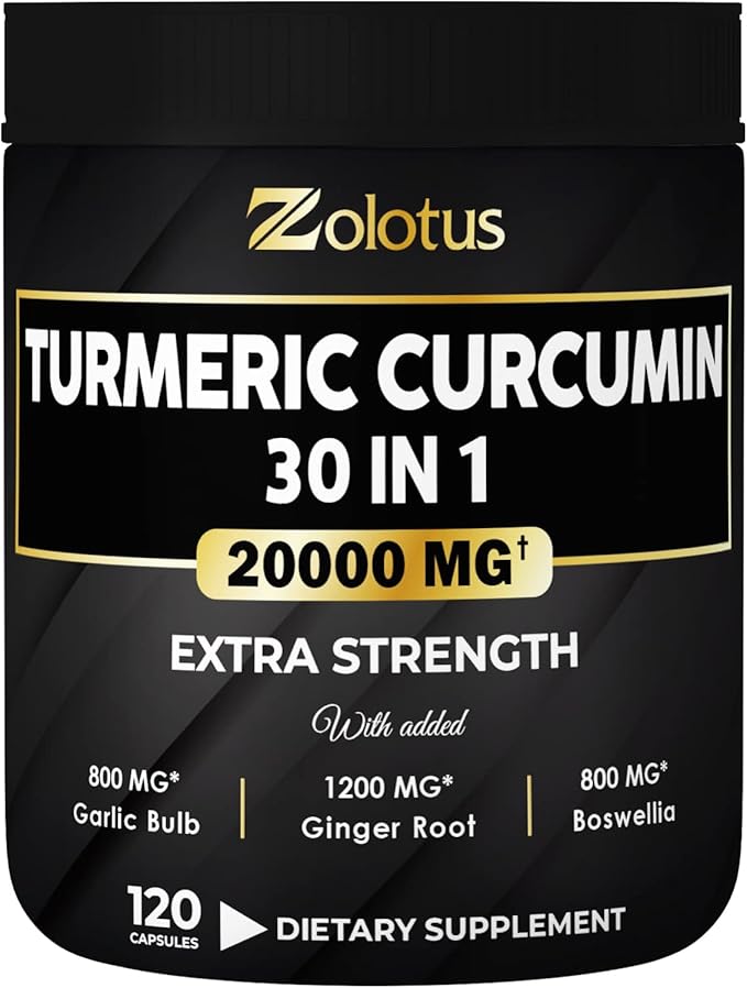 30 in 1 Turmeric Curcumin + 95% Curcuminoids, 20000mg, with 120 Capsules