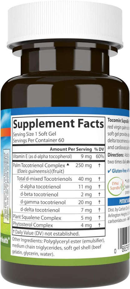 Carlson - Tocomin SupraBio, Full Spectrum 60 Softgels