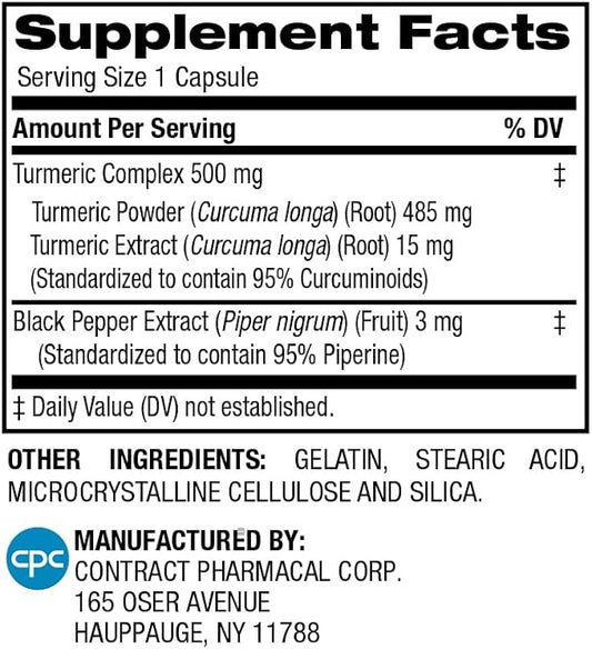Earth's Splendor Turmeric Complex 500mg 90 Capsules 1.5 Month