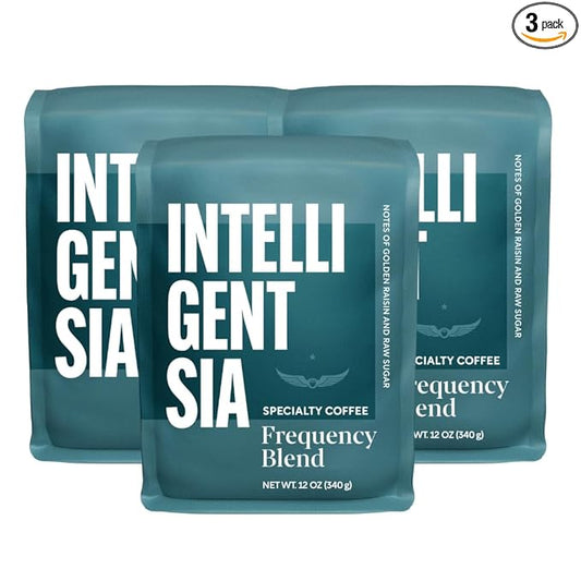 Intelligentsia Coffee, Medium Roast Whole Bean Coffee - Frequency Blend with Flavor Notes of Golden Raisin, Raw Sugar and Molasses, 36 Ounces (3 Bags of 12 Ounces)